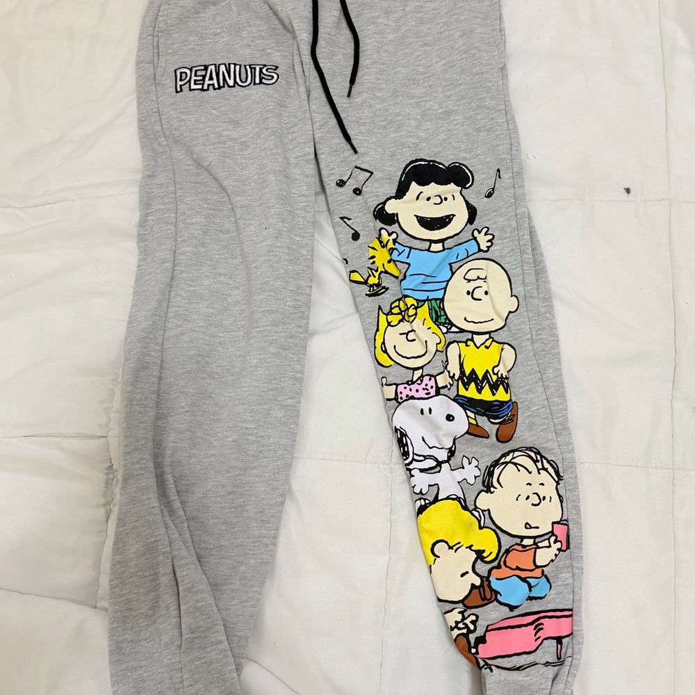 Peanuts Gray Kids Joggers with Character Design